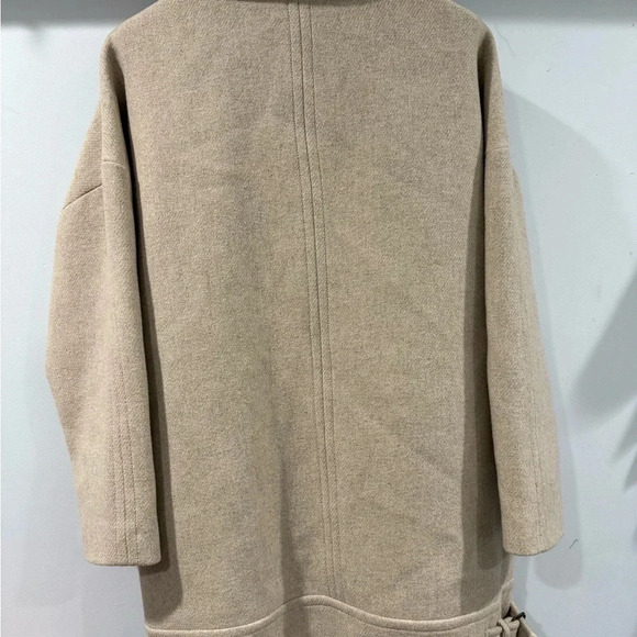 $370 Rare Banana Republic Oversized Moto Cocoon Coat in Beige size XL Wool blend - Picture 6 of 11
